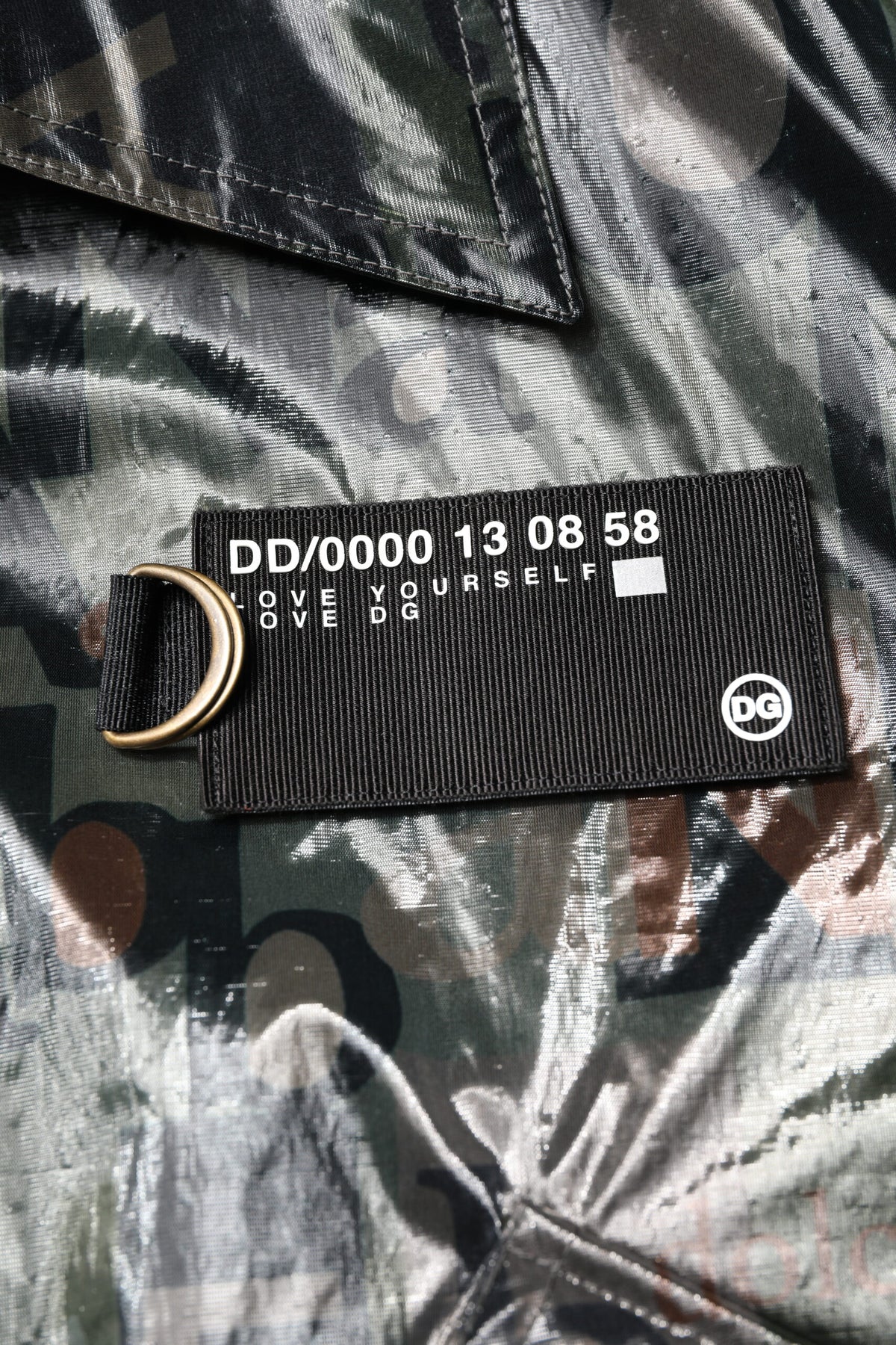 Veste bomber à fermeture éclair intégrale Dolce & Gabbana verte avec imprimé du logo DG