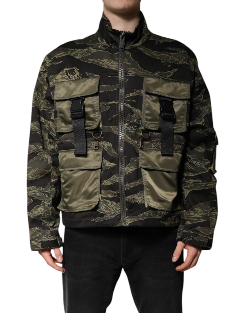 Bomber en coton multicolore à motif camouflage de Dolce & Gabbana