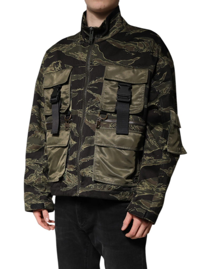 Bomber en coton multicolore à motif camouflage de Dolce & Gabbana