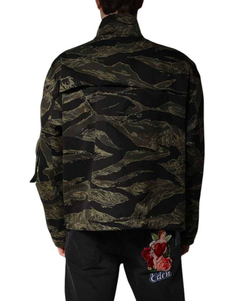 Bomber en coton multicolore à motif camouflage de Dolce & Gabbana