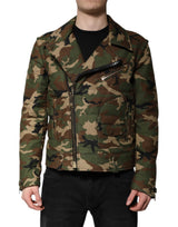 Veste motard en nylon multicolore à motif camouflage de Dolce & Gabbana