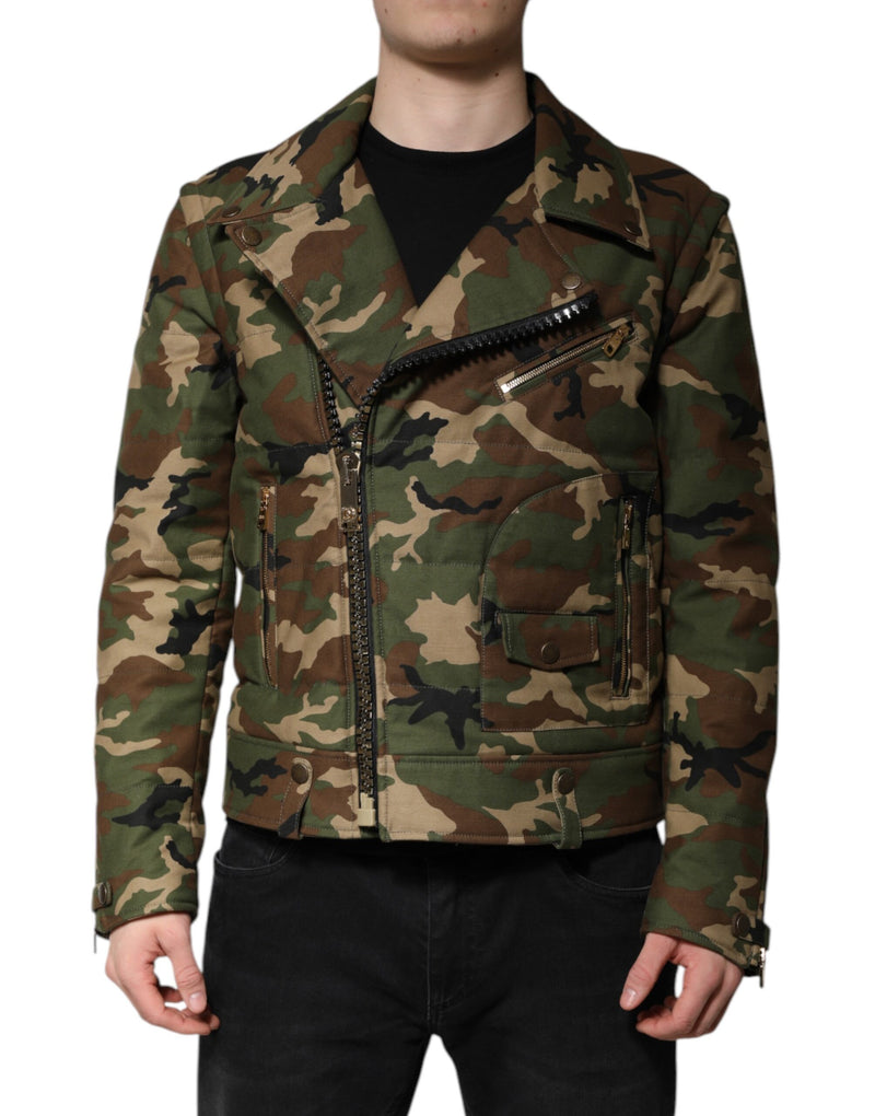 Veste motard en nylon multicolore à motif camouflage de Dolce & Gabbana