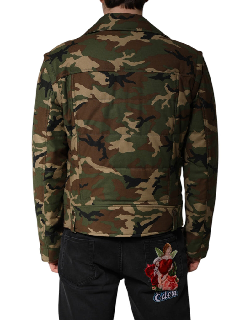 Veste motard en nylon multicolore à motif camouflage de Dolce & Gabbana