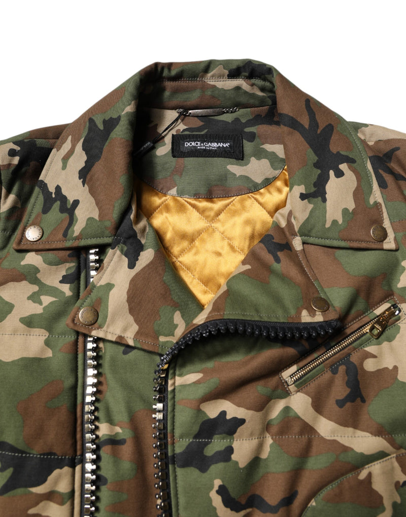 Veste motard en nylon multicolore à motif camouflage de Dolce & Gabbana