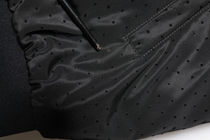 Bomber Jacket à manches longues et fermeture éclair intégrale noire de Dolce & Gabbana