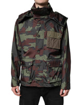 Veste à capuche zippée multicolore à motif camouflage Dolce & Gabbana