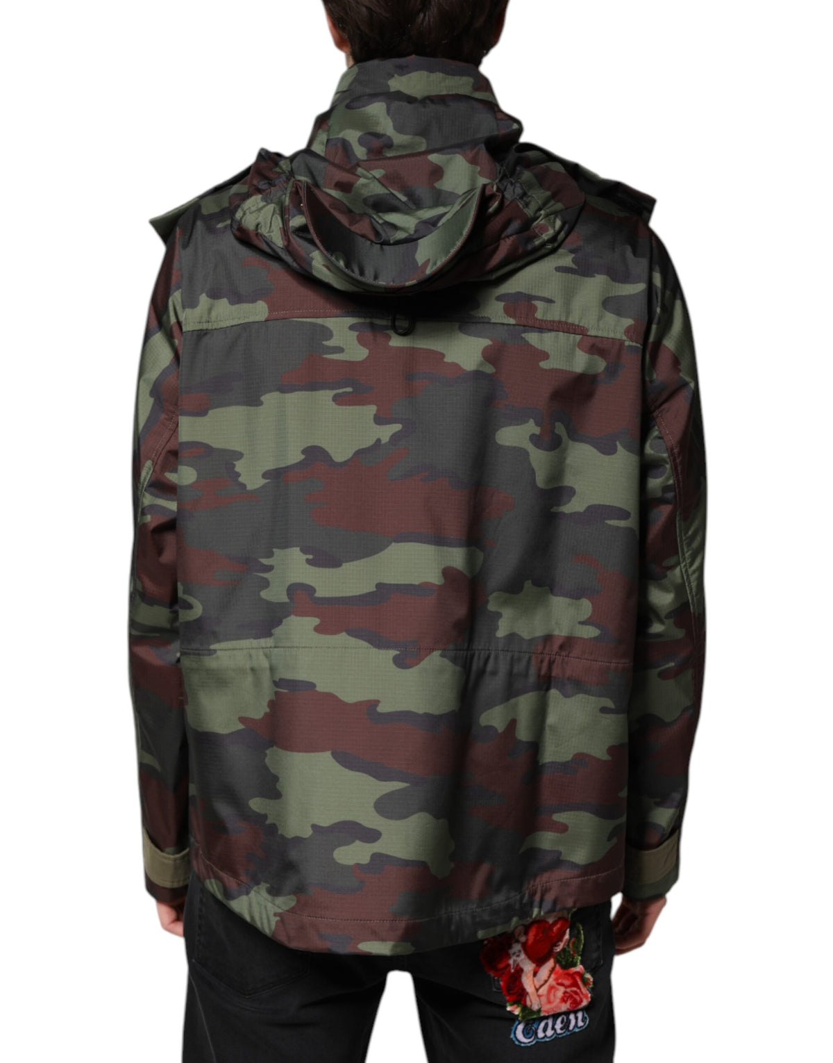 Veste à capuche zippée multicolore à motif camouflage Dolce & Gabbana