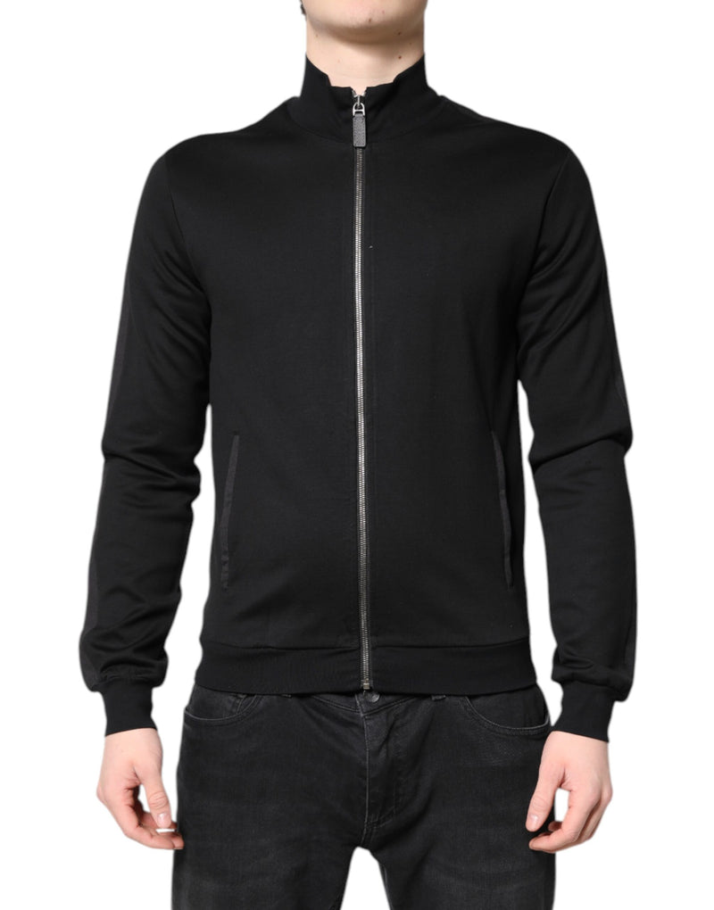 Bomber Jacket à Fermeture Éclair pour Homme en Coton Noir avec Logo Dolce & Gabbana