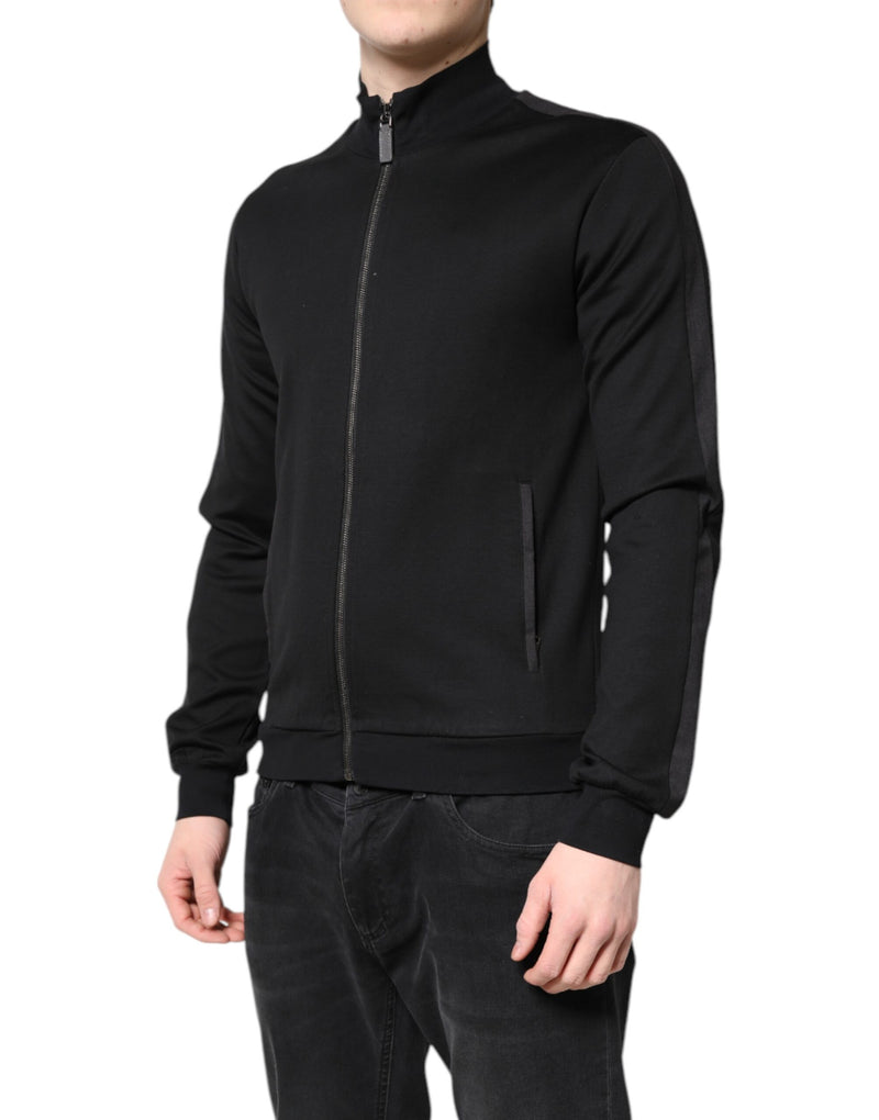 Bomber Jacket à Fermeture Éclair pour Homme en Coton Noir avec Logo Dolce & Gabbana