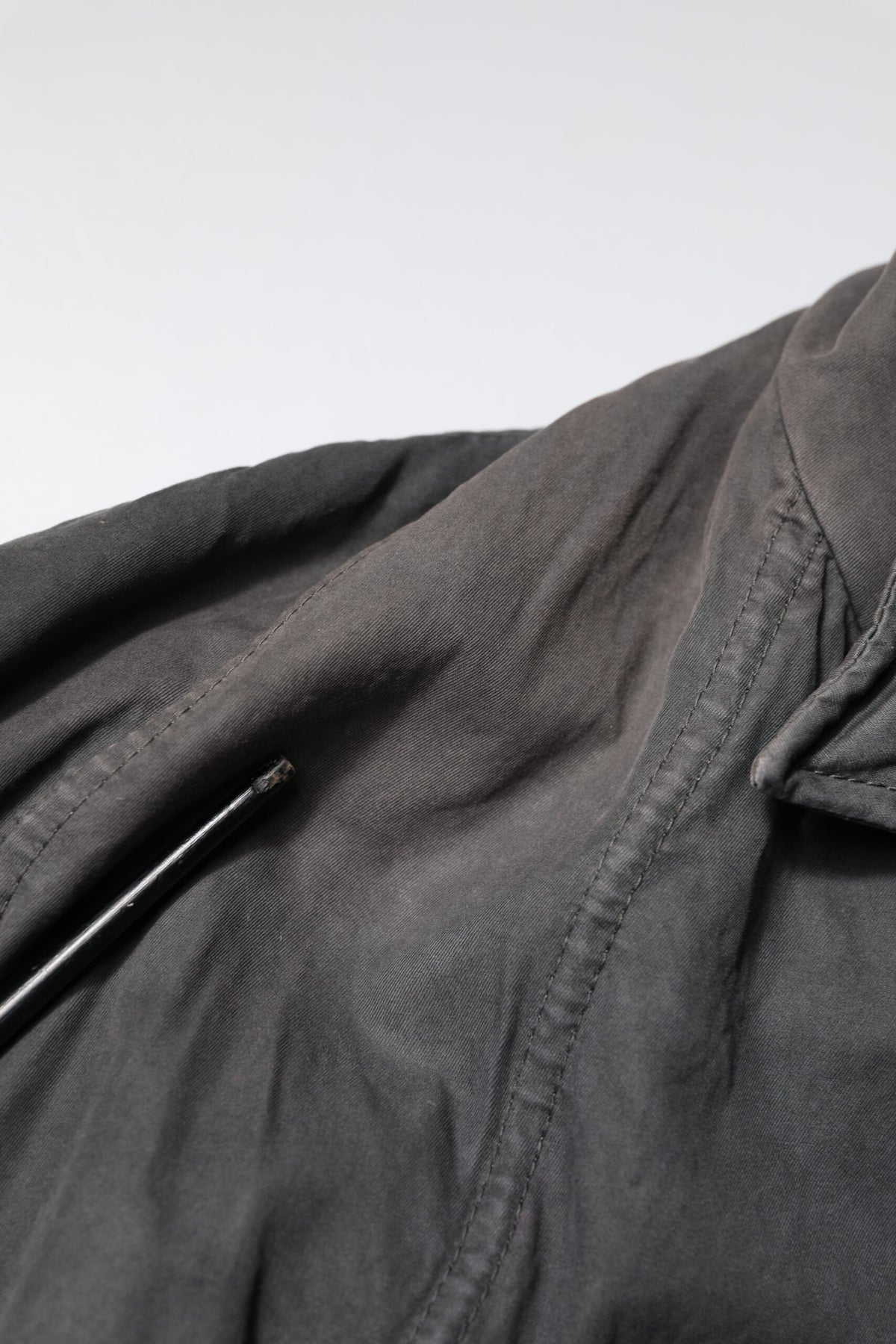 Dolce & Gabbana Veste-manteau à col en coton noir uni