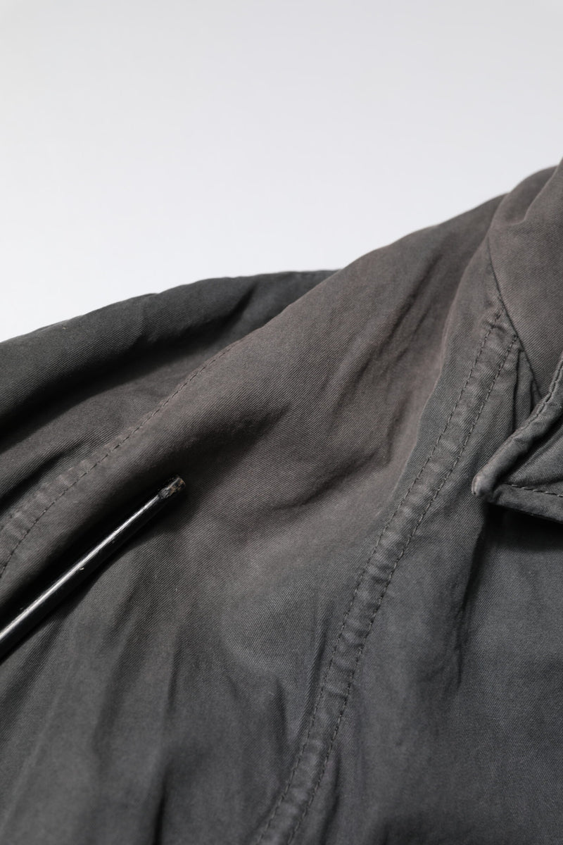 Dolce & Gabbana Black Solid Cotton Collared Coat Jacket