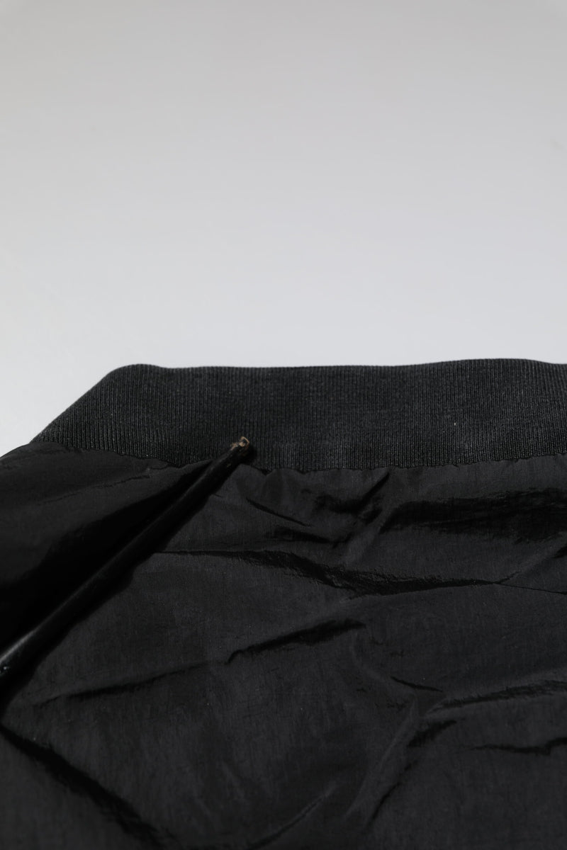 Dolce & Gabbana Black Nylon Logo Full Zip Bomber Jacket