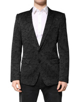 Dolce &amp; Gabbana Blazer à simple boutonnage brodé MARTINI noir