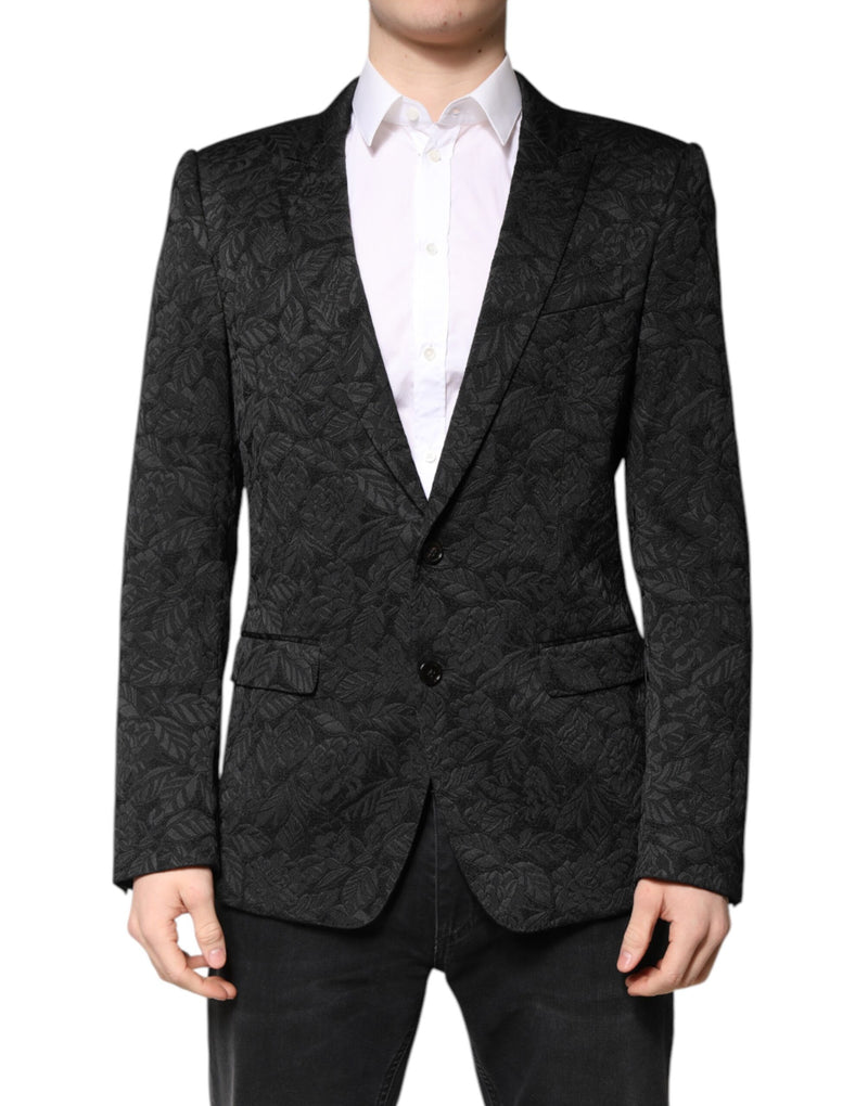 Dolce &amp; Gabbana Blazer à simple boutonnage brodé MARTINI noir