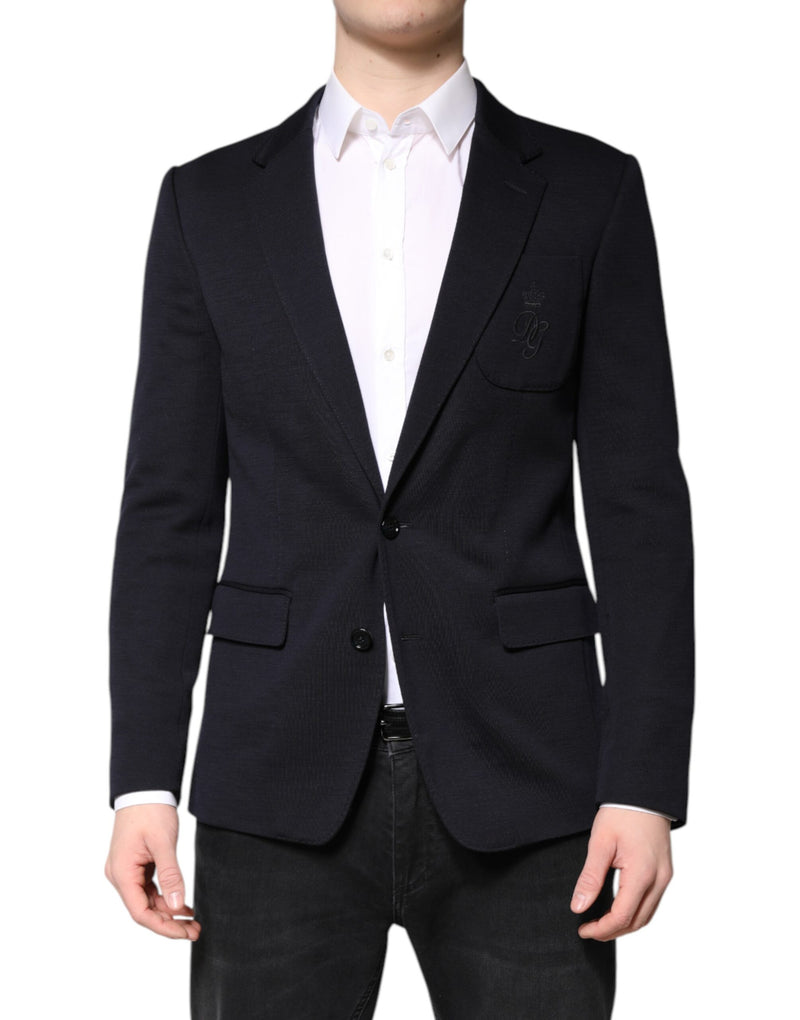 Dolce &amp; Gabbana, veste de costume noire en laine, à simple boutonnage.