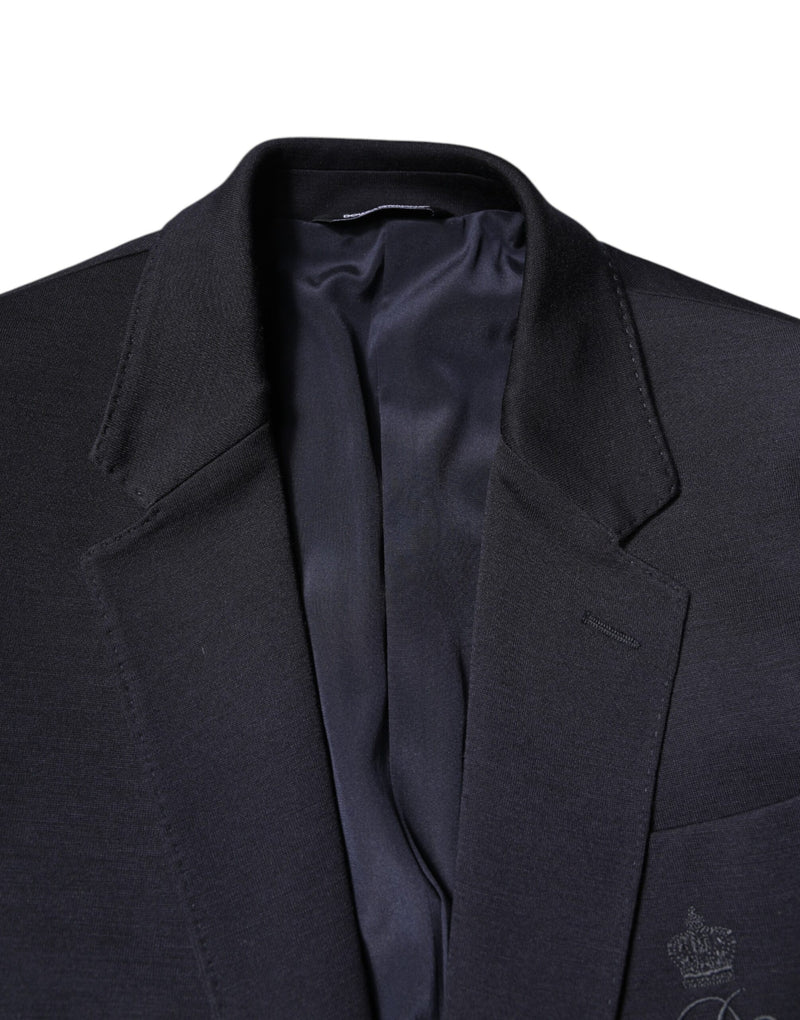 Dolce &amp; Gabbana, veste de costume noire en laine, à simple boutonnage.