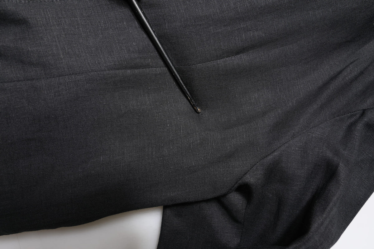 Dolce &amp; Gabbana - Blazer en lin noir à simple boutonnage pour homme