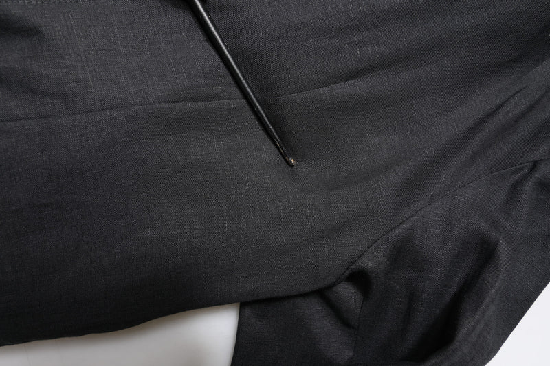 Dolce &amp; Gabbana - Blazer en lin noir à simple boutonnage pour homme
