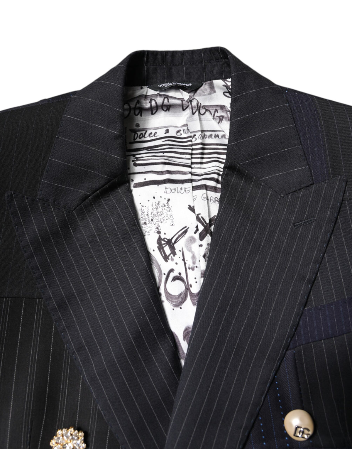 Dolce &amp; Gabbana Veste, Costume, Blazer en patchwork multicolore