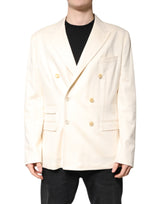 Dolce &amp; Gabbana, blazer beige en cachemire, à double boutonnage