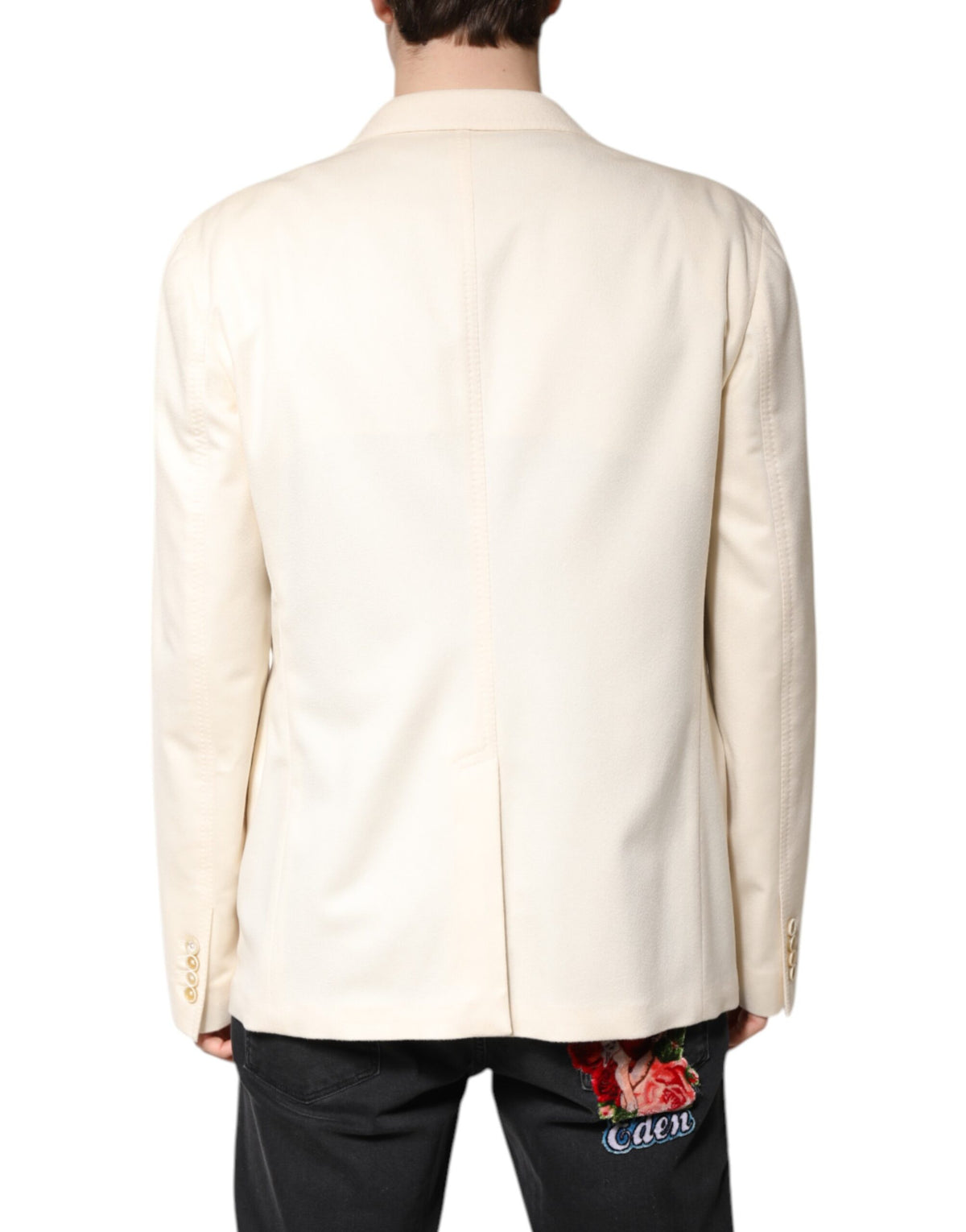 Dolce &amp; Gabbana, blazer beige en cachemire, à double boutonnage