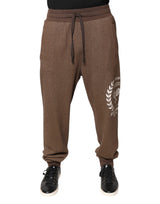 Pantalon de jogging en coton brun Dolce &amp; Gabbana