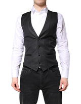 Dolce & Gabbana Black Wool Waistcoat - Elegant Formal Vest