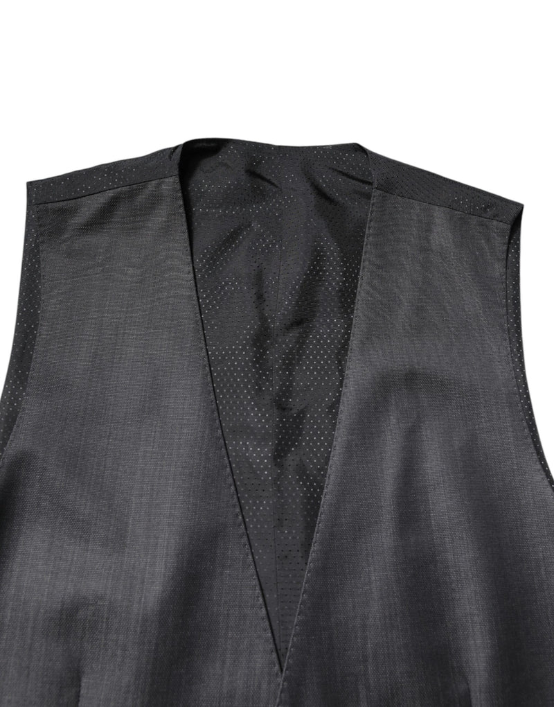 Dolce & Gabbana Black Wool Waistcoat - Elegant Formal Vest