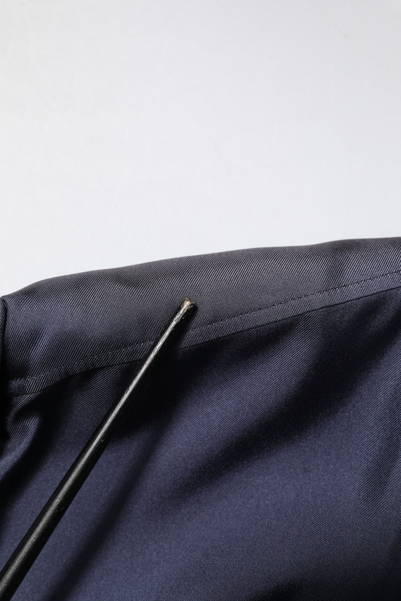 Dolce &amp; Gabbana donkerblauwe dubbelgeknapte zijden overhemd