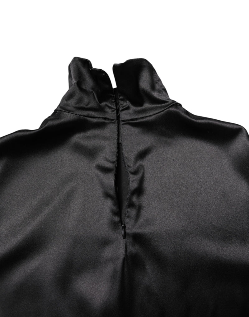 Pull en soie noir à col montant pour homme de Dolce &amp; Gabbana