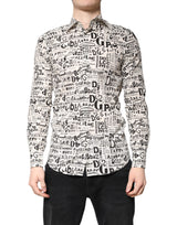Chemise décontractée homme Dolce &amp; Gabbana, blanche et noire, logo MARTINI.