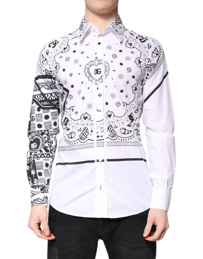 Dolce &amp; Gabbana wit-zwart bandana MARTINI heren overhemd