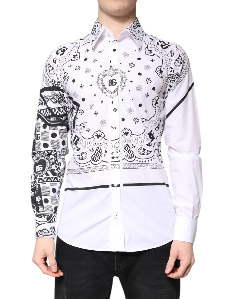 Dolce &amp; Gabbana wit-zwart bandana MARTINI heren overhemd