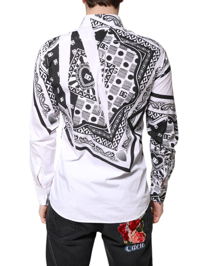 Dolce &amp; Gabbana wit-zwart bandana MARTINI heren overhemd