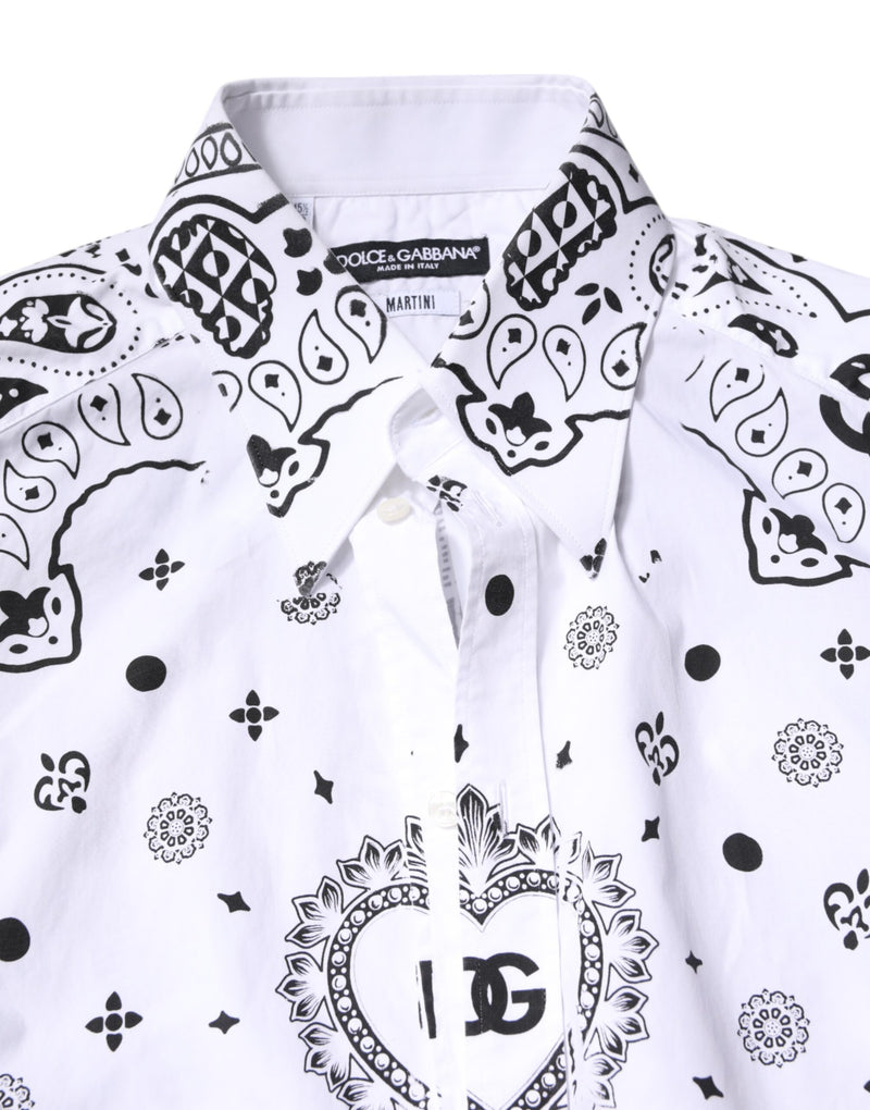 Dolce &amp; Gabbana wit-zwart bandana MARTINI heren overhemd