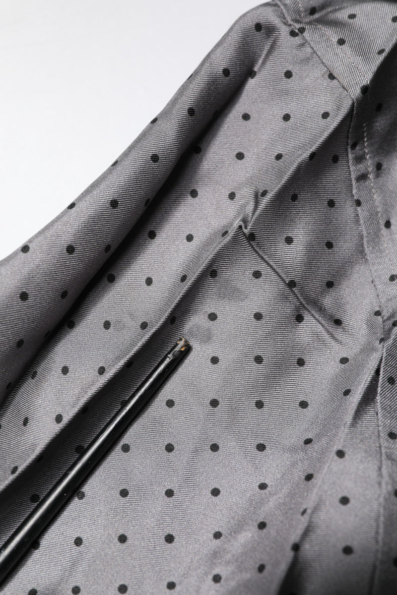 Dolce &amp; Gabbana grijze satijnen overhemden met lange mouwen en polkadotmotief