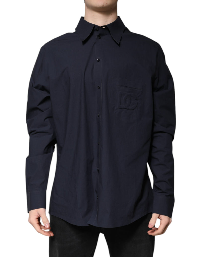Dolce &amp; Gabbana overhemd met lange mouwen van donkerblauw katoen