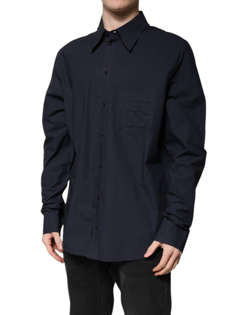Dolce &amp; Gabbana overhemd met lange mouwen van donkerblauw katoen