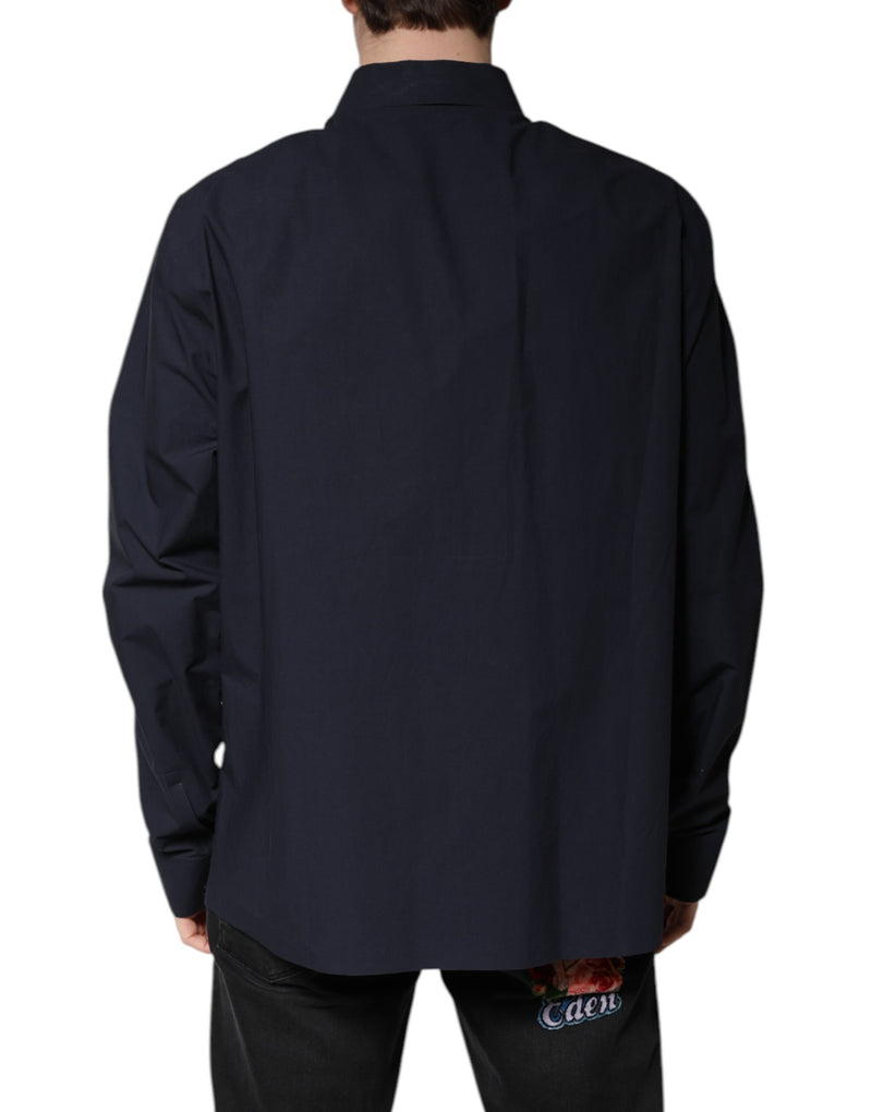 Dolce &amp; Gabbana overhemd met lange mouwen van donkerblauw katoen