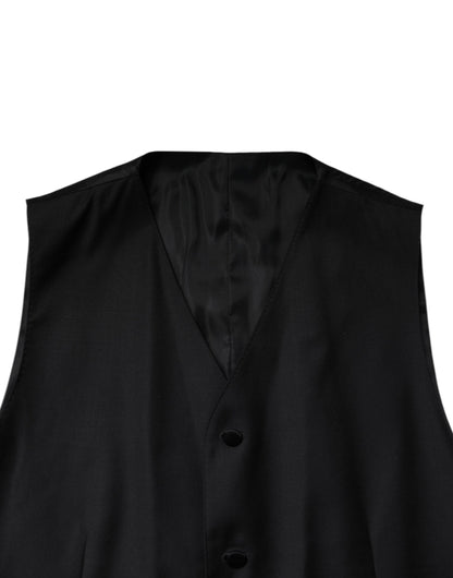 Dolce & Gabbana Black Double Breasted Formal 3 Piece Suit