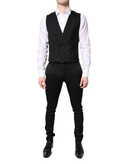 Dolce & Gabbana Black Single Breasted Formal Blazer with Vest