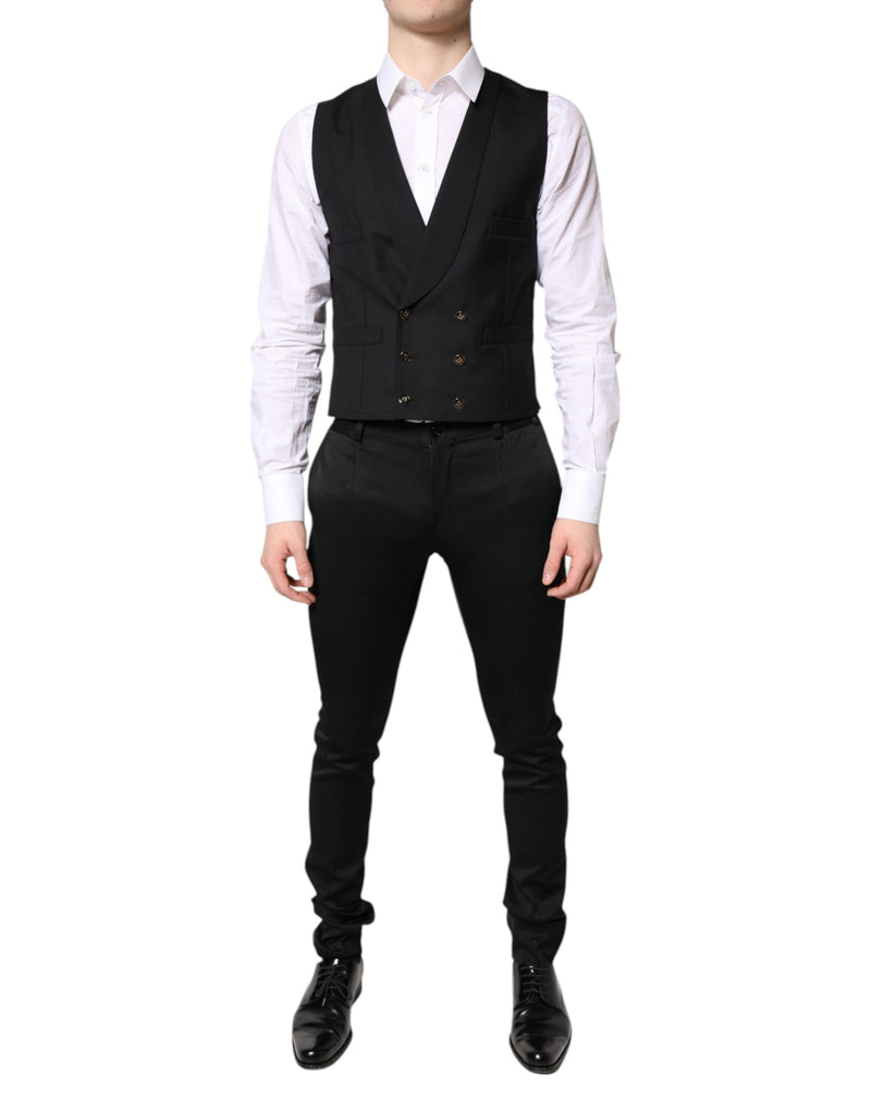 Dolce &amp; Gabbana Zwarte, Enkellaags, Formele Blazer met Vest