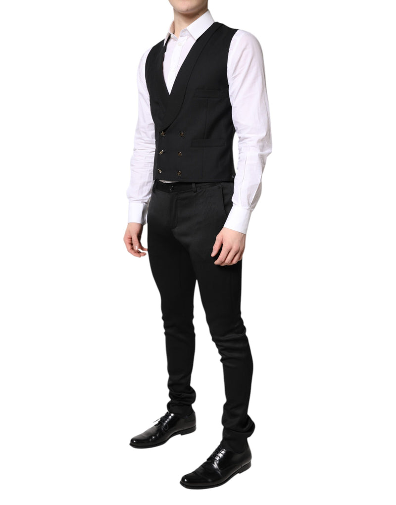 Dolce &amp; Gabbana Zwarte, Enkellaags, Formele Blazer met Vest