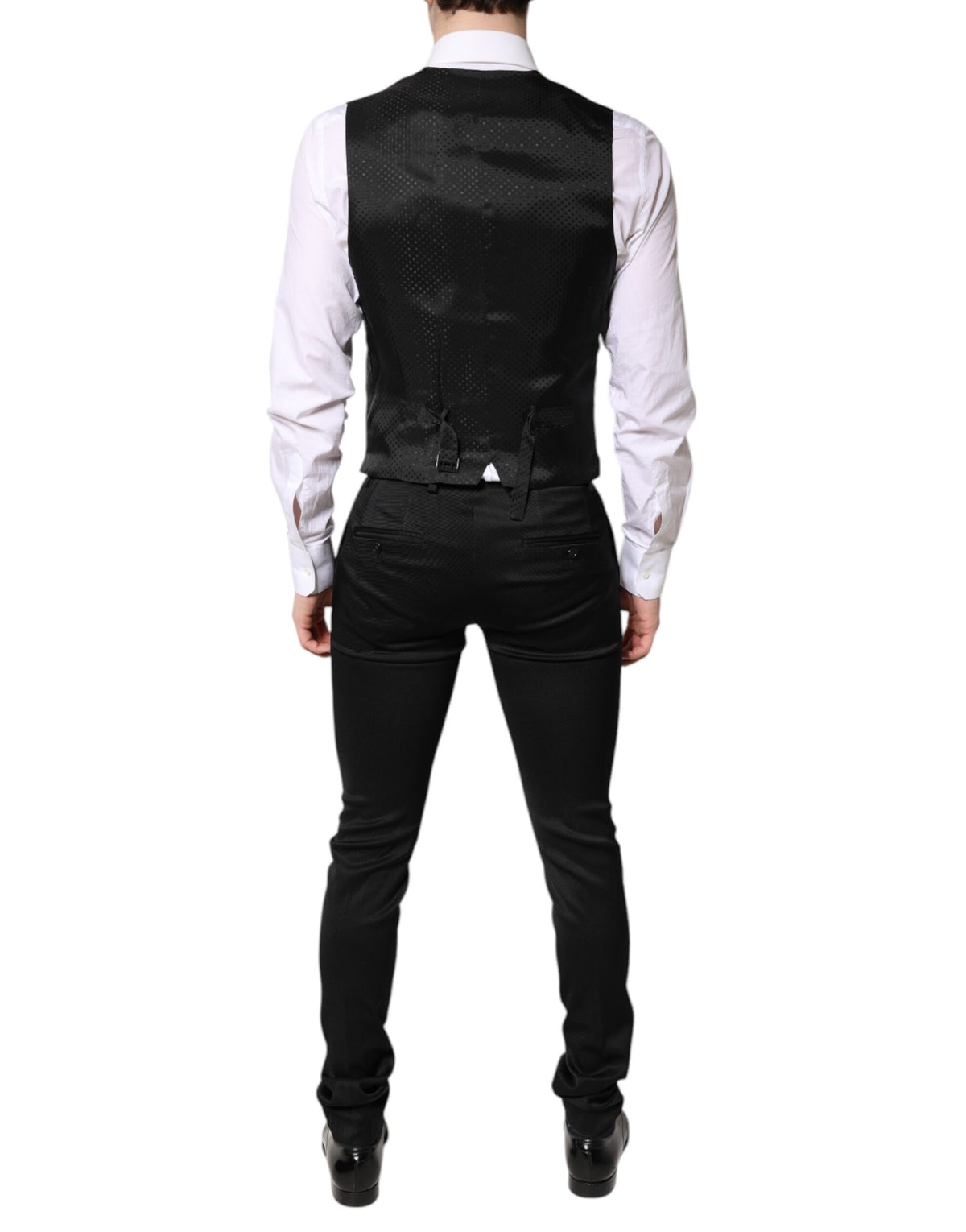 Dolce &amp; Gabbana Blazer formel noir à simple boutonnage avec gilet