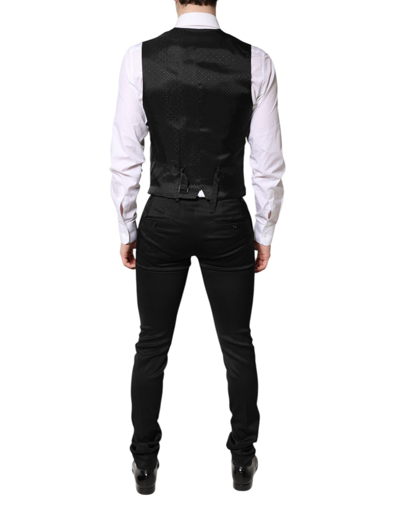 Dolce &amp; Gabbana Zwarte, Enkellaags, Formele Blazer met Vest