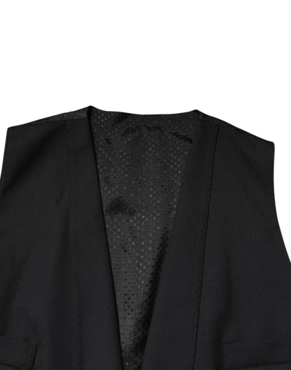 Dolce & Gabbana Black Single Breasted Formal Blazer with Vest