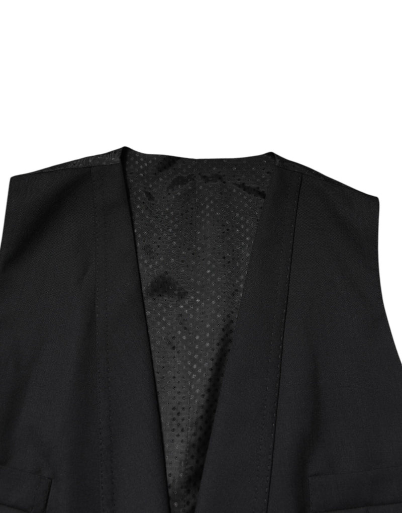 Dolce &amp; Gabbana Zwarte, Enkellaags, Formele Blazer met Vest