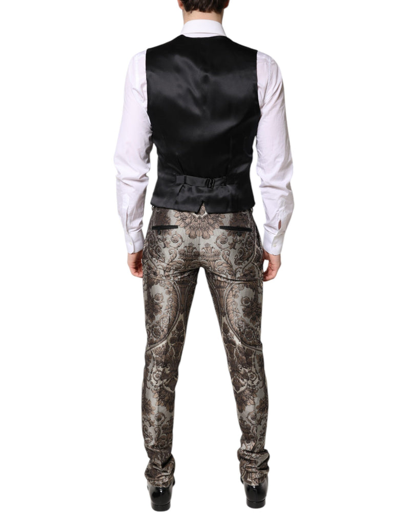 Dolce & Gabbana Multicolor Jacquard Single Breasted 3 Piece Suit