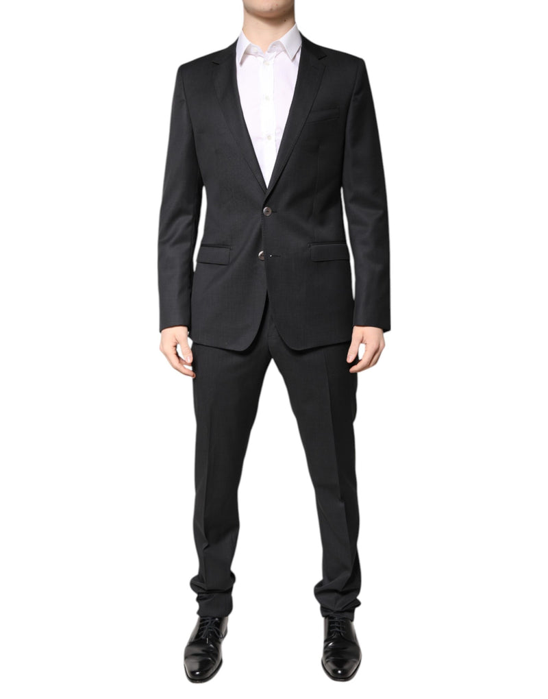 Dolce & Gabbana Costume 2 Pièces en Laine Grise Foncée