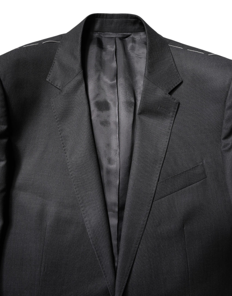 Dolce & Gabbana Costume 2 Pièces en Laine Grise Foncée